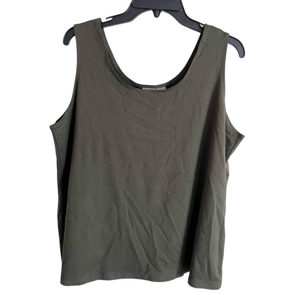 CHICOS — women's olive green tank top size xxl